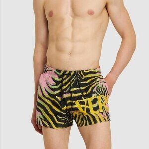 New Authentic VERSACE Logo-Printed Nylon Swim Shorts – Size 7